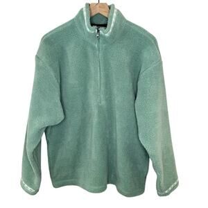 Title Nine Sports Women’s 1/4 Zip Fleece Sherpa Popover Jacket Sz Large Pockets